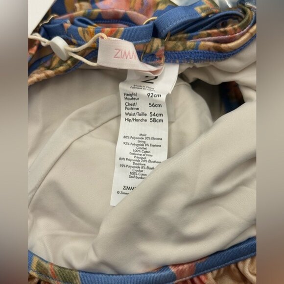 🆕 ZIMMERMANN KIDS 🧿 NWT August Trim Scoop 1PC, Dusty Blue Floral - Sz 2Y - Picture 13 of 13